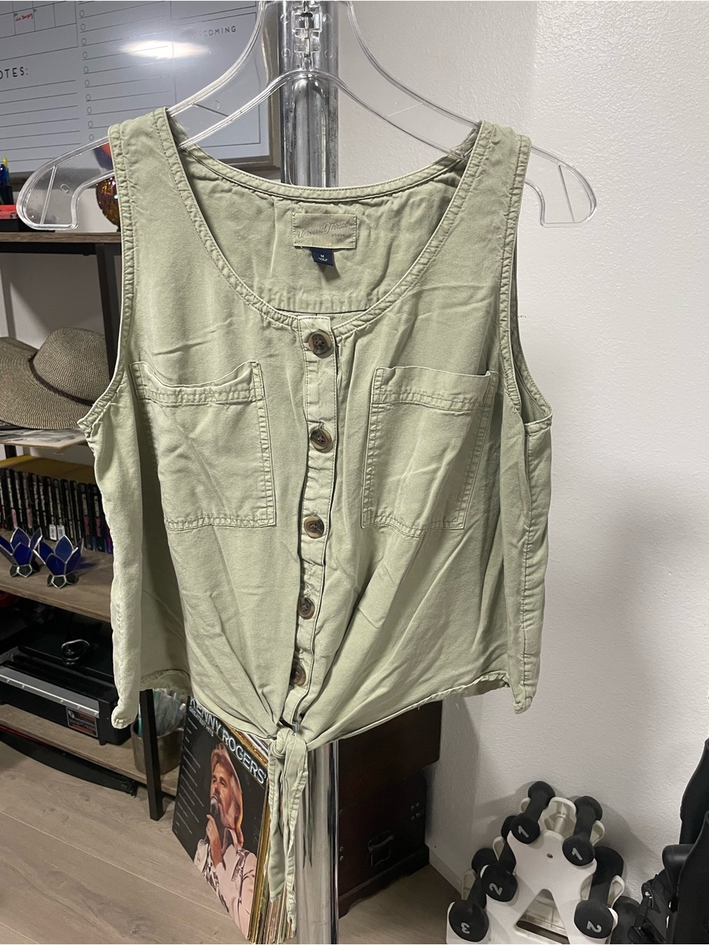 Universal Thread button-down, tie-front sleeveless tank top